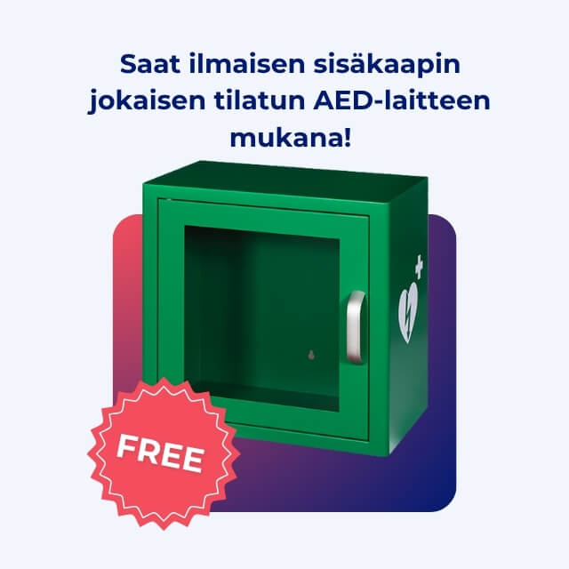 AED + ilmainen sisäkotelo AED + ilmainen sisäkotelo